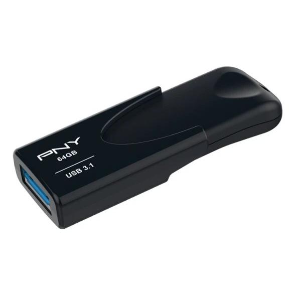 Memoria USB PNY FD64GATT431KK-EF | 64GB, USB 3.1, compatible con USB 3.0 y USB 2.0, Negro