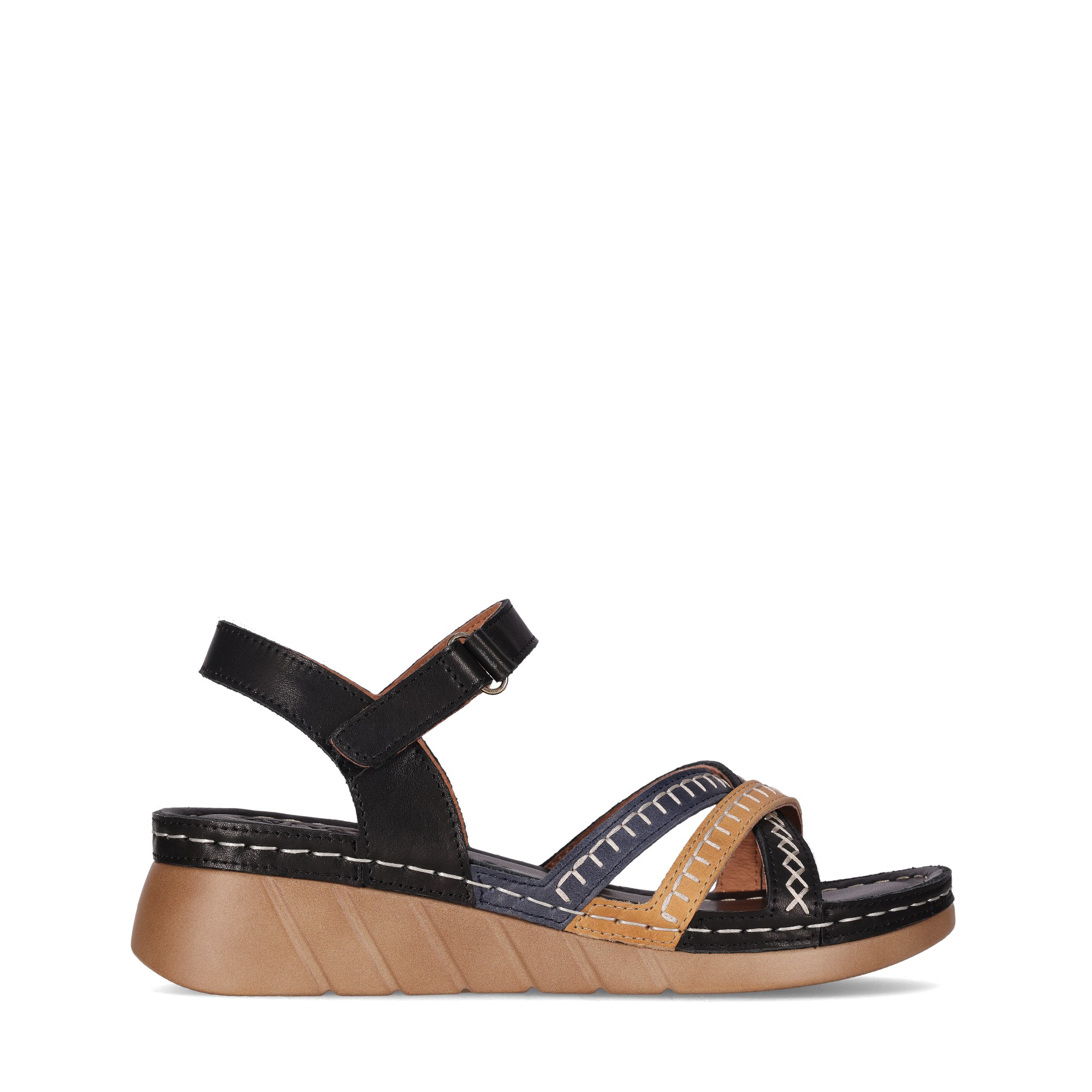 Chika10 ReNature RE LAX 01 Sandalia de CuÃ±a Negro/Black