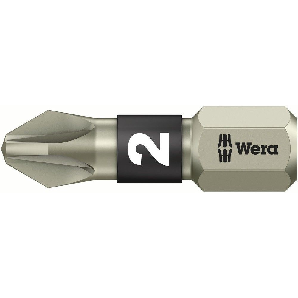 Wera 3855-1 Ts Puntas Pozidriv, Acero Inoxidable, Pz 2 X 25 Mm