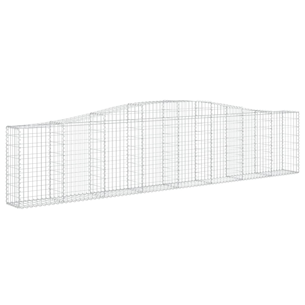 vidaXL Cestas de gaviones 2 uds forma de arco hierro 400x30x80/100 cm