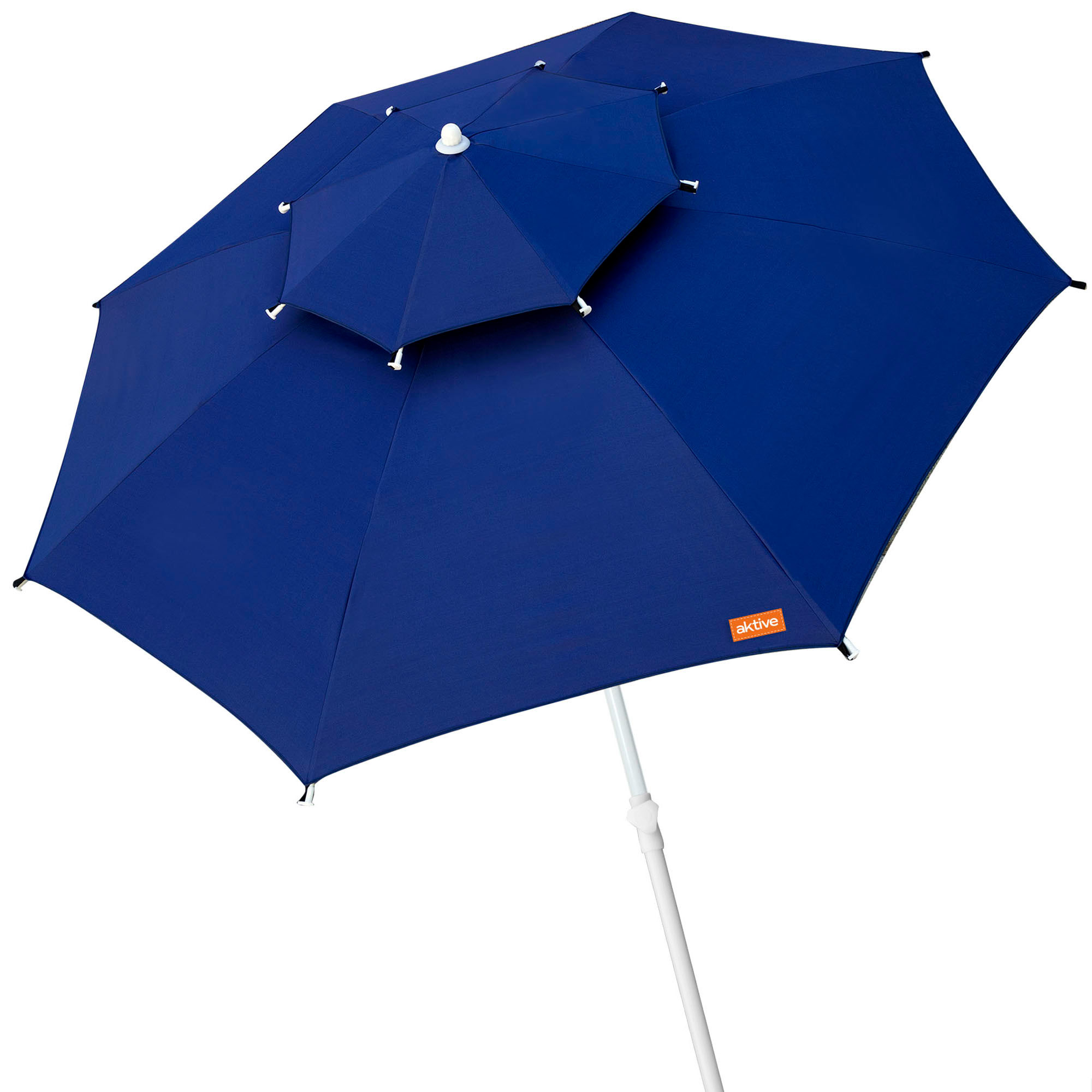 Aktive - Sombrilla playa antiviento 280 cm, sombrilla playa grande, forma octogonal, rojo o rojo, poliéster con protección UV30, 8 varillas fibra de vidrio, mástil Ø28/32 mm, resistente, incluye funda y ventilación superior