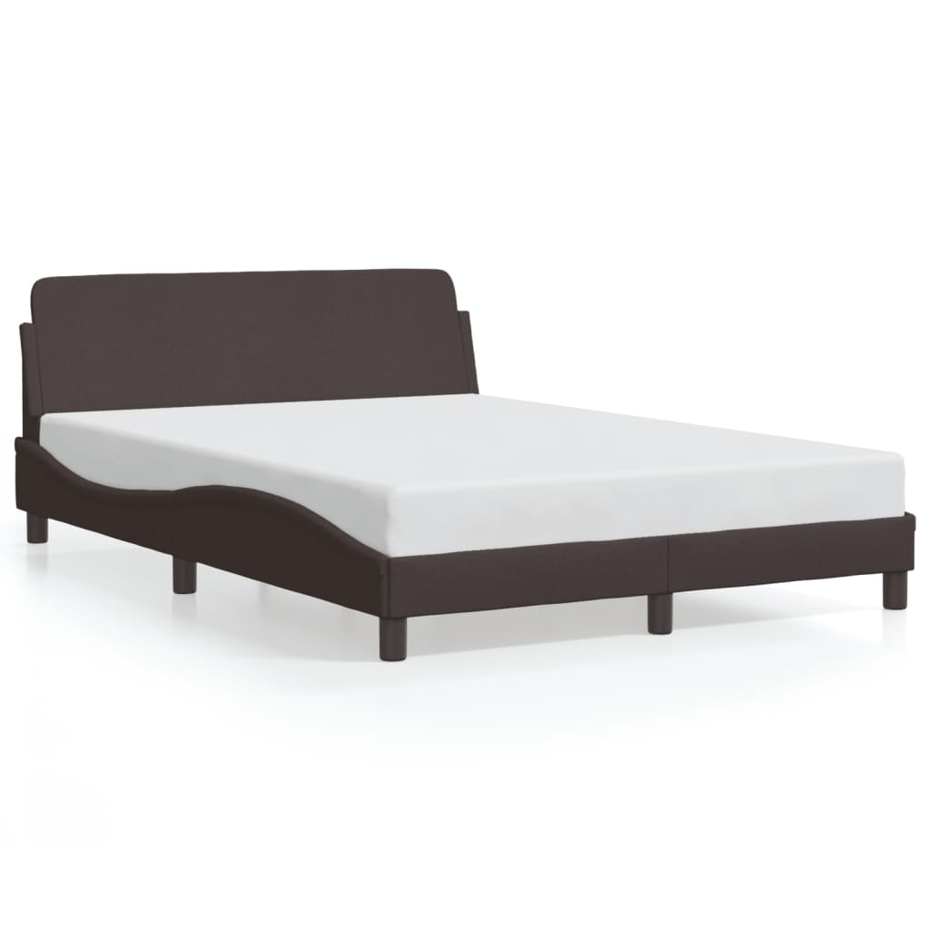 vidaXL Estructura de cama Dover tela marrón oscuro 140x190 cm