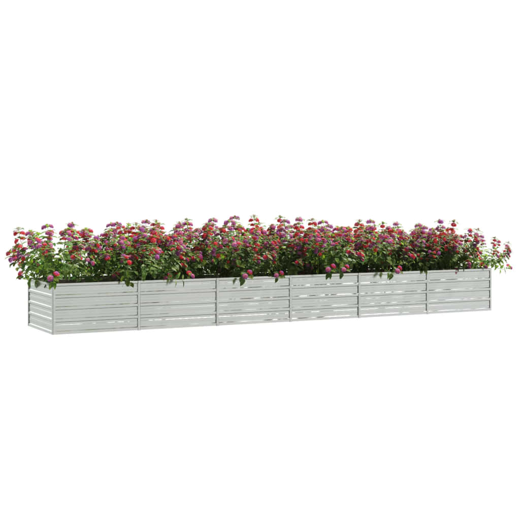 vidaXL Arriate de acero galvanizado plateado Dimensiones 160 x 80 x 45 cm,  240 x 80 x 77 cm,  240 x 40 x 77 cm y mas