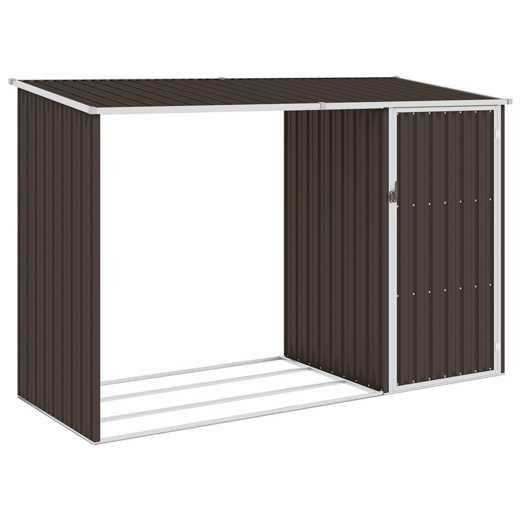 vidaXL Cobertizo de Jardín de Leña Acero Galvanizado Cabaña Tronco Caseta Color Marrón,  Verde,  Antracita y mas