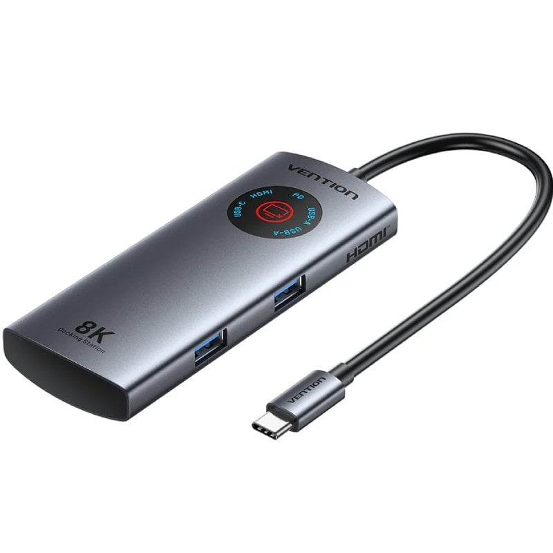 Docking usb tipo-c vention tqxhb/ 2xusb/ 1xusb tipo-c/ 1xhdmi/ 1xusb tipo-c pd/ gris