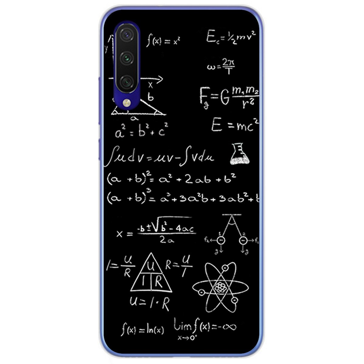 Tumundosmartphone Funda Gel Tpu para Xiaomi Mi 9 Lite diseño Formulas Dibujos