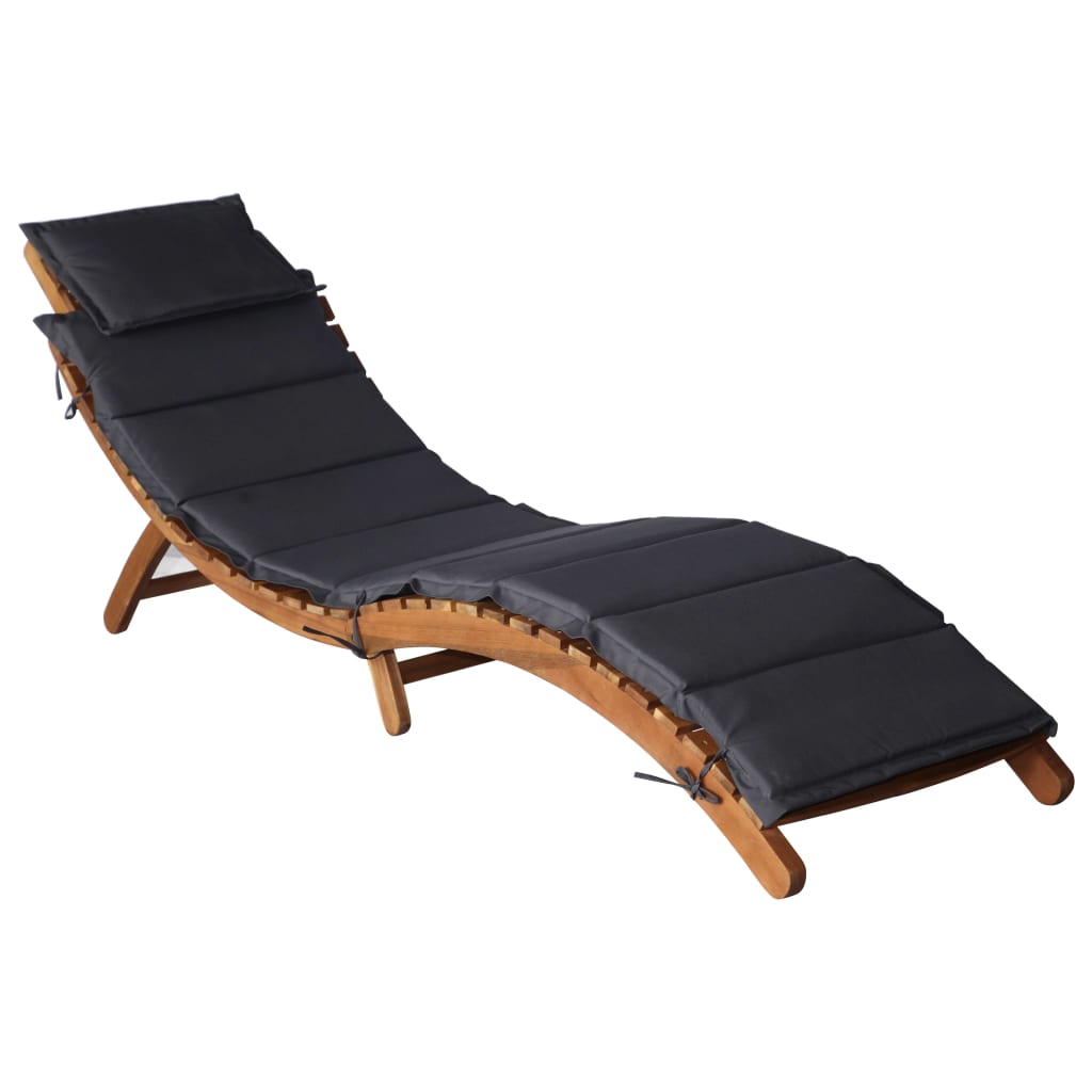 Vidaxl Tumbonas con Cojines de Madera Maciza Acacia Gris Oscuro