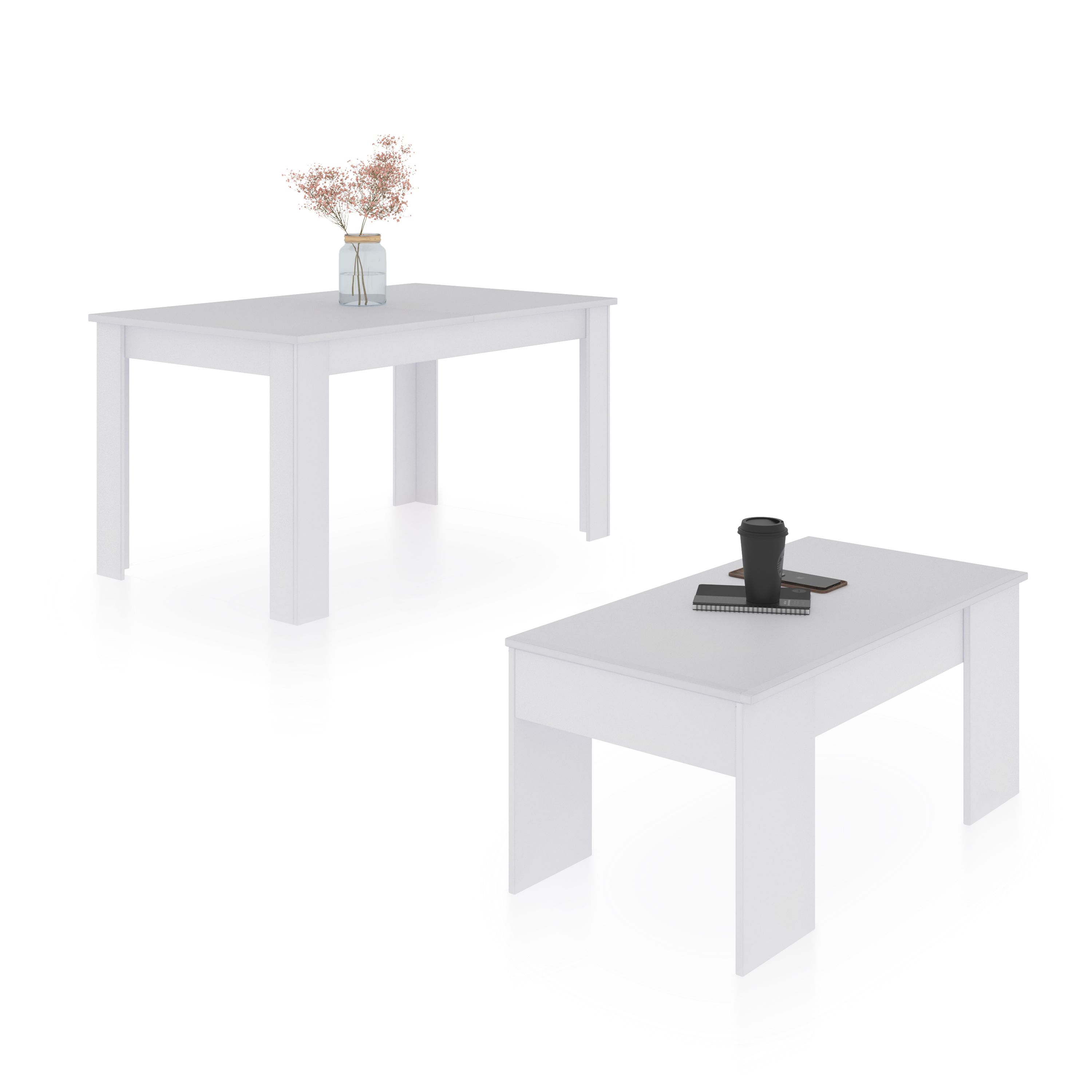 duehome - Pack mesa de comedor 140 y mesa de centro Vita