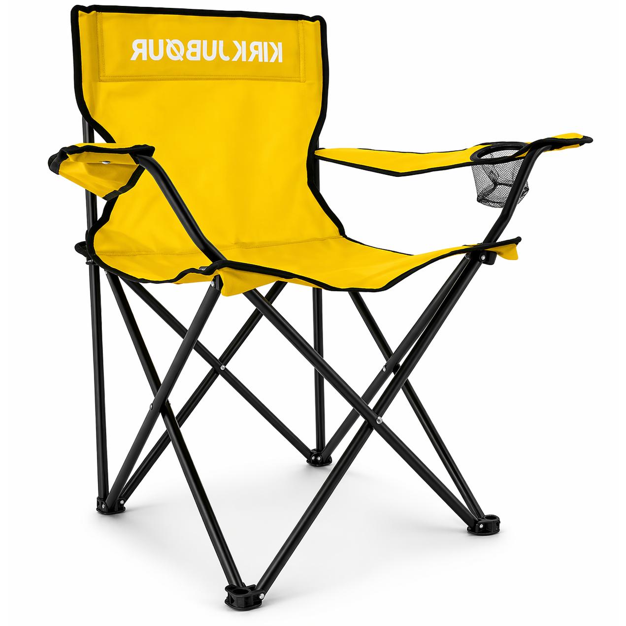ORION91oficial® - PACK x2 | Silla Plegable, Portátil Camping Poliéster (50 x 40cm) Amarillo, Peso Max 120kg, Exterior, Apoyabrazos, Bolsillo para Tazas, Plegable, Acampada, Jardín, Pesca, Playa, Terraza - spaziOrion91