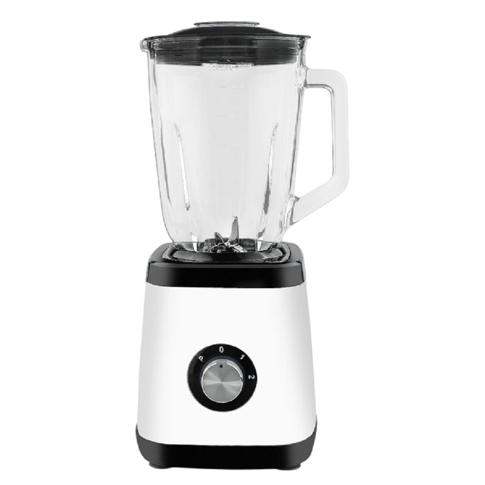 Kuken - Batidora de vaso 1000 W con vaso de cristal ultra resistente de 1,5 L, 2 velocidades + función inversa, apta para lavavajillas y tapa hermética