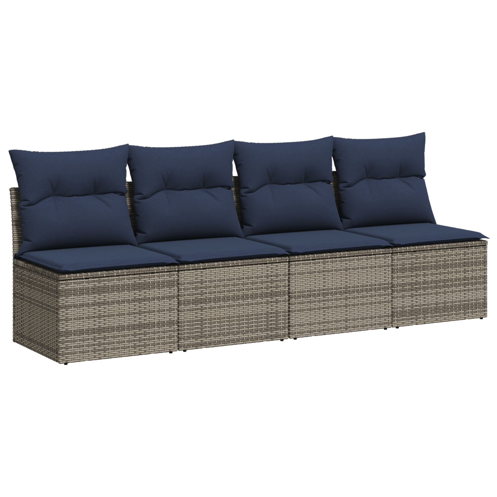 vidaXL | Sofá de jardín | con cojín Gris 220 x 62 x 69cm ratán sintético