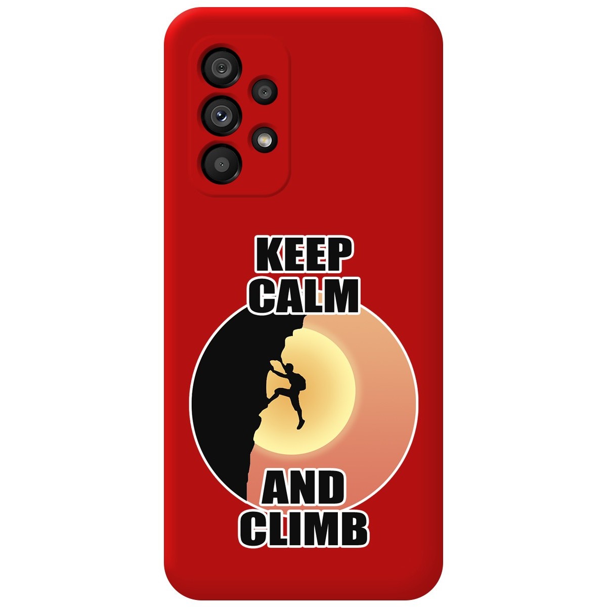 Funda Silicona Líquida Roja para Samsung Galaxy A53 5G diseño Hombre Escalada Dibujos