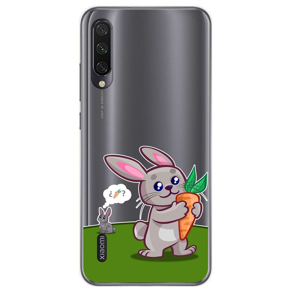 Tumundosmartphone Funda Gel Transparente para Xiaomi Mi A3 diseño Conejo Dibujos