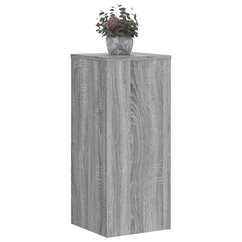 vidaXL Soportes de plantas 2 uds madera 30x30x70 cm Color Gris hormigón,  Gris sonoma,  Blanco y mas