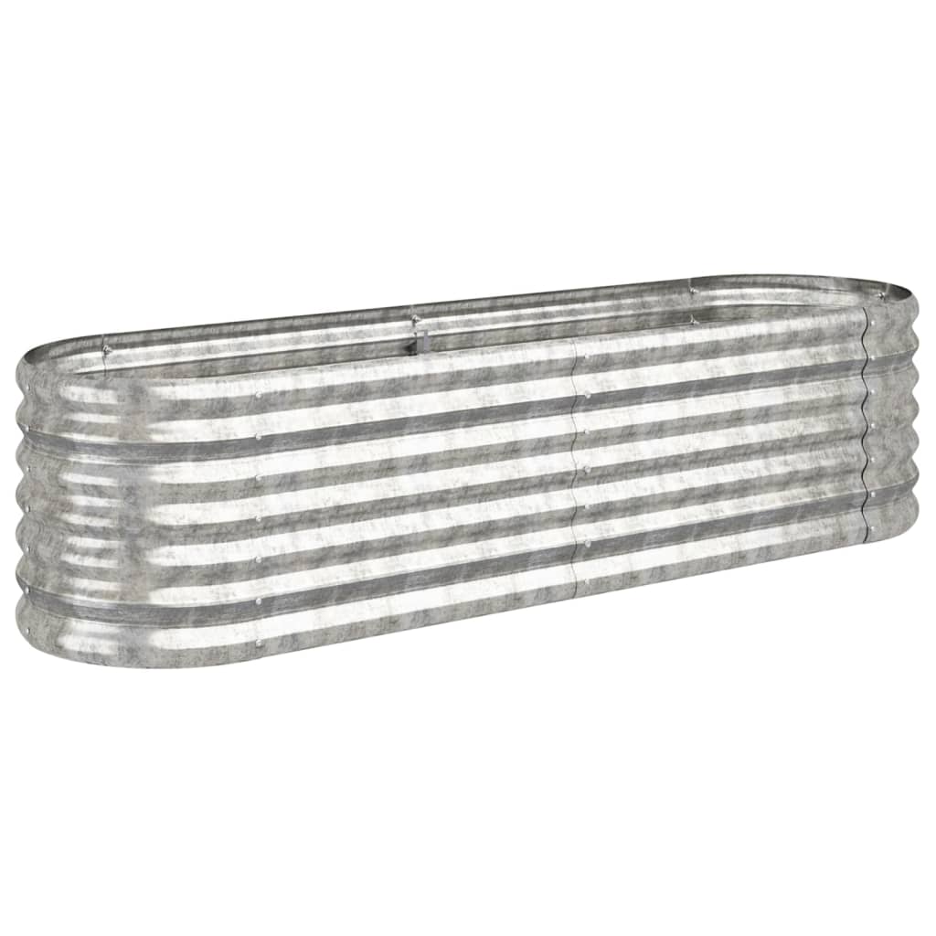vidaXL Jardinera arriate acero galvanizado plata 152x40x36 cm