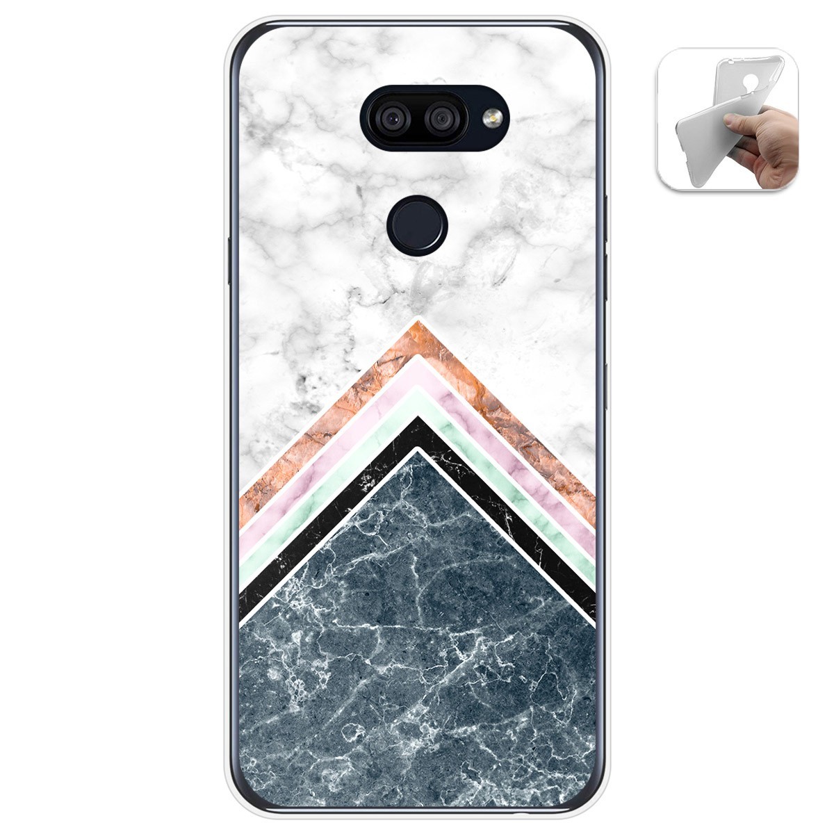 Tumundosmartphone Funda Gel Tpu para Lg K40S diseño Mármol 05 Dibujos