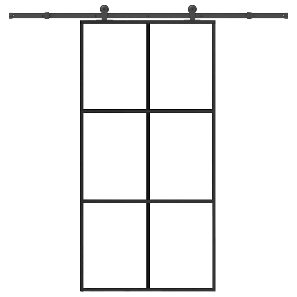 vidaXL Puerta corredera con herrajes 102x205 cm ESG vidrio y aluminio