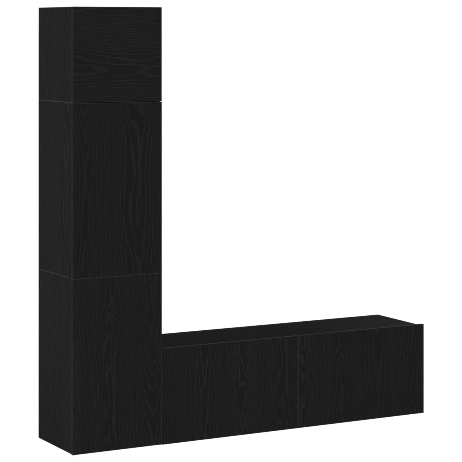 Conjunto de Gabinete de TV Montado en la Pared de 3 Piezas de vidaXL en Madera Ingenierada de Roble Negro