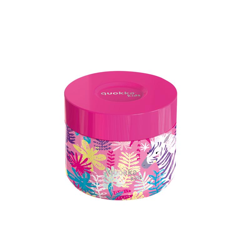 Quokka - Recipiente térmico para comida QUOKKA KIDS de acero inoxidable, 360 ml, diseño Whim zebras, mantienen calor hasta 12 h y frío hasta 24 h, tapa hermética, apto para lavavajillas