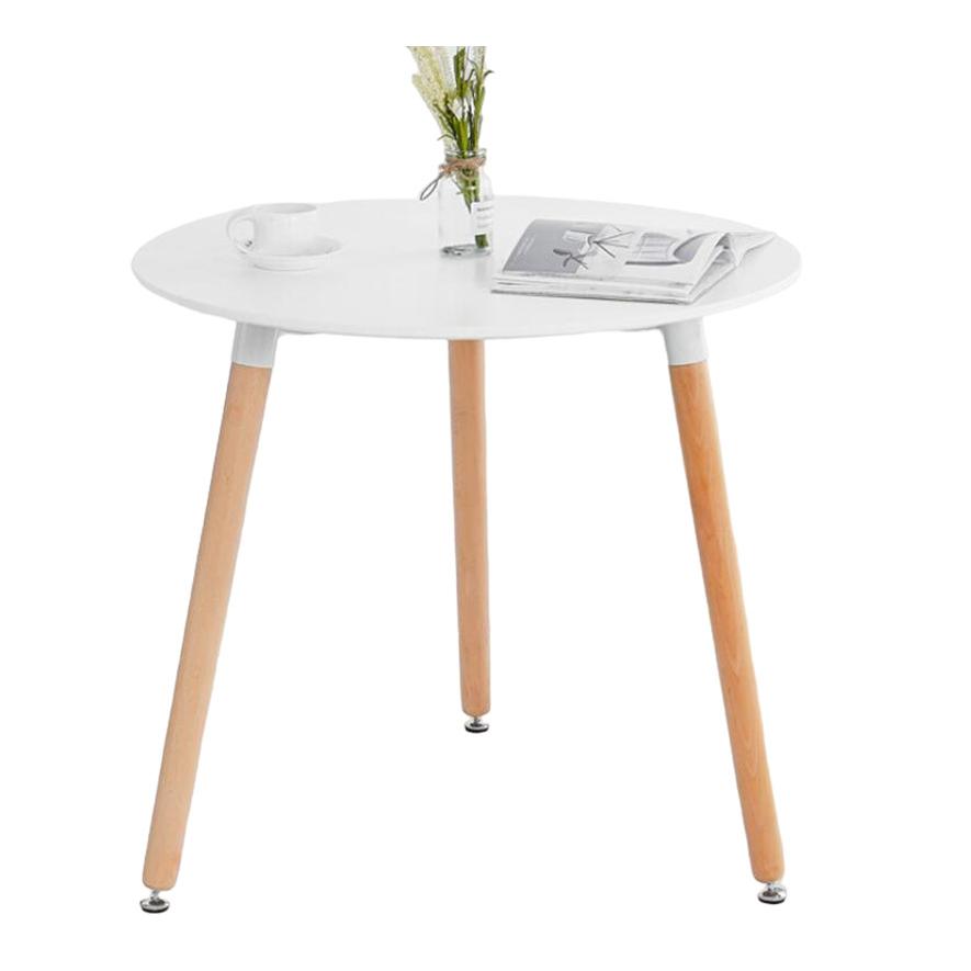 1 Mesa de comedor nórdica de 60cm -80CM redondo para cocina, escritorio de estudio para el hogar,silla tulipán con patas de madera COMEDOR mesa de centro de madera moderna, mesa Rectangular de oficina y conferencia, 60 70 80CM blanco