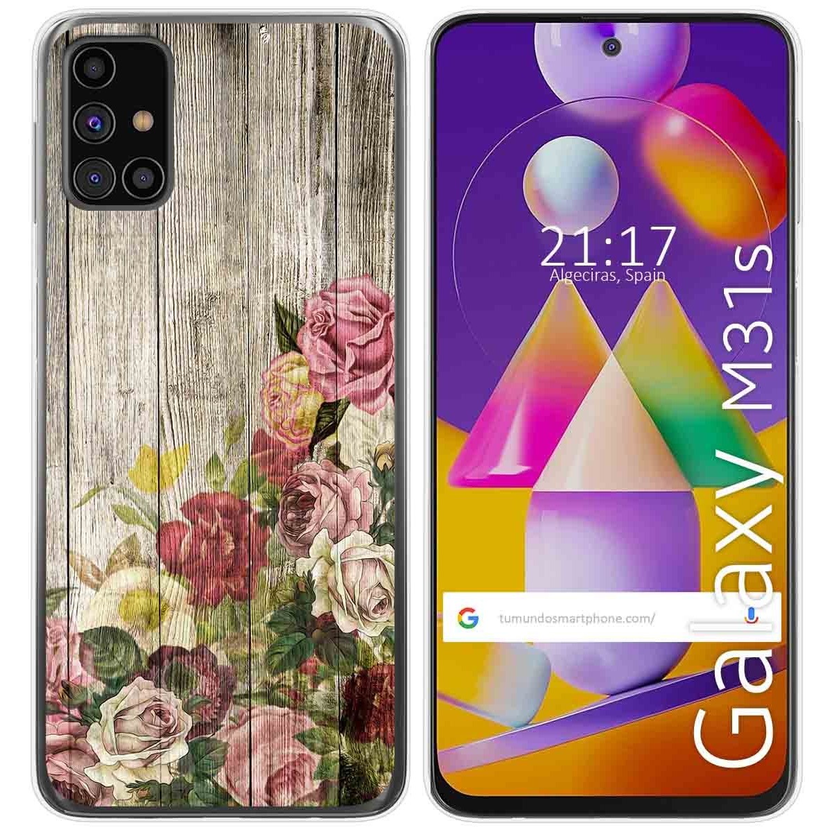 Tumundosmartphone Funda Gel Tpu para Samsung Galaxy M31s diseño Madera 08 Dibujos