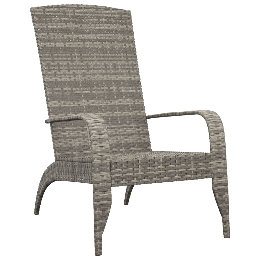 vidaXL Silla de jardín Adirondack de ratán sintético gris