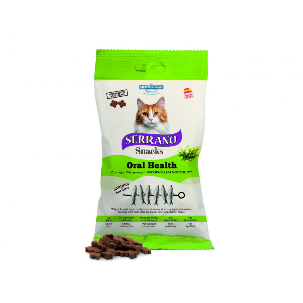 Mediterranean Serrano Snacks Para Gatos Salud Bucal Sardina 50 Gr