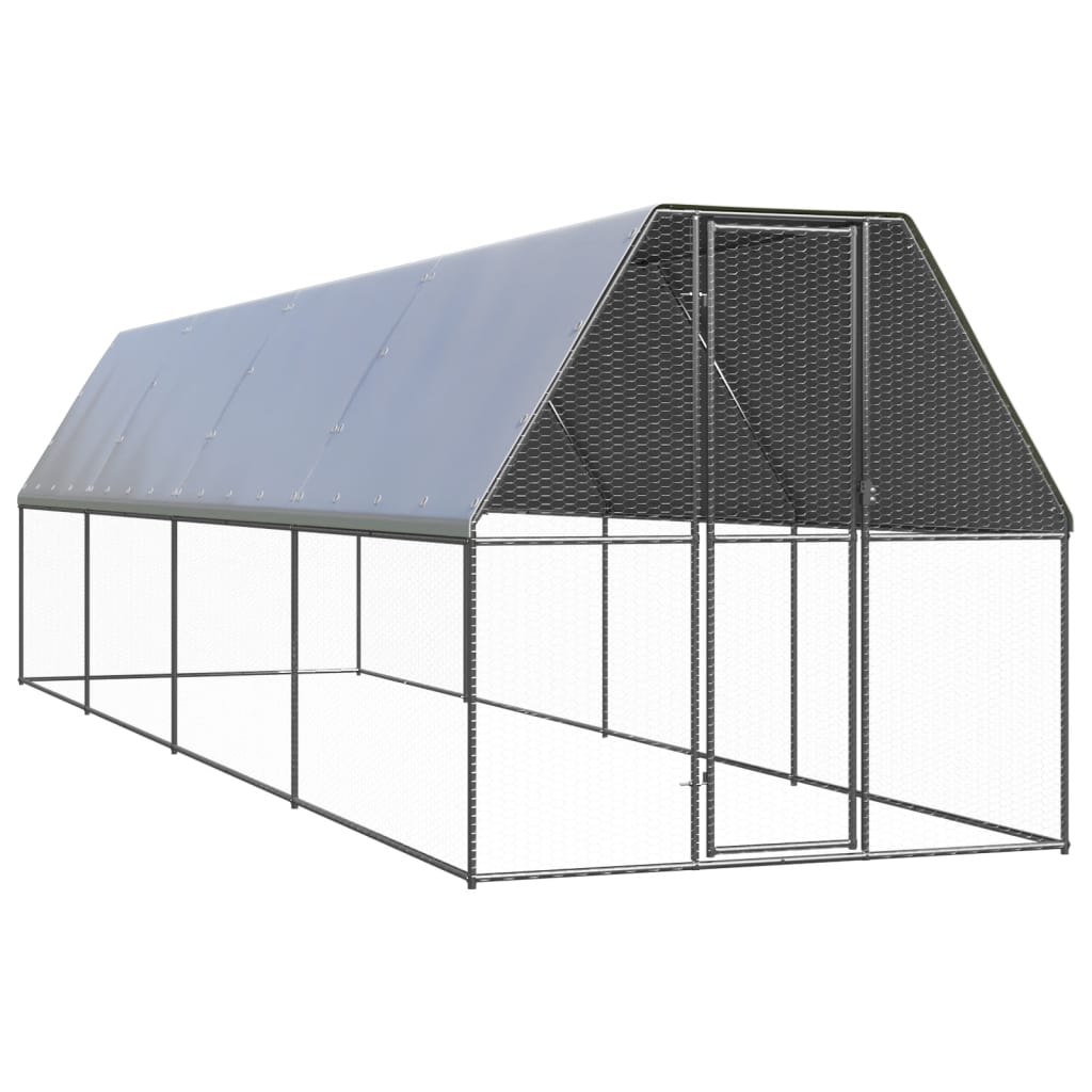 vidaXL Jaula Gallinero de Exterior Corral de Gallinas Pollos Acero Galvanizado Dimensiones 2 x 4 x 2 m,  3 x 4 x 2 m,  2 x 6 x 2 m y mas