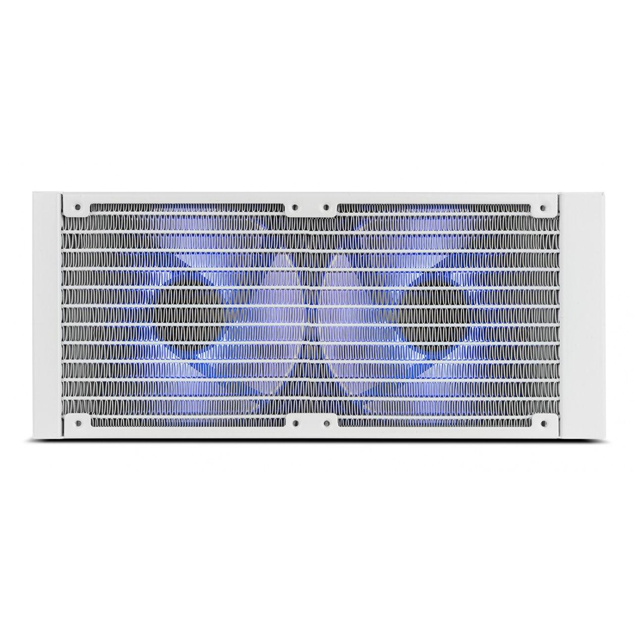Nox - Sistema de enfriamiento Hummer X-240 LCD all-in-one con pantalla LCD configurable, ventiladores de 12 cm a 2000 RPM, bajo ruido 31,6 dBa, diseño blanco, compatible con múltiples sockets