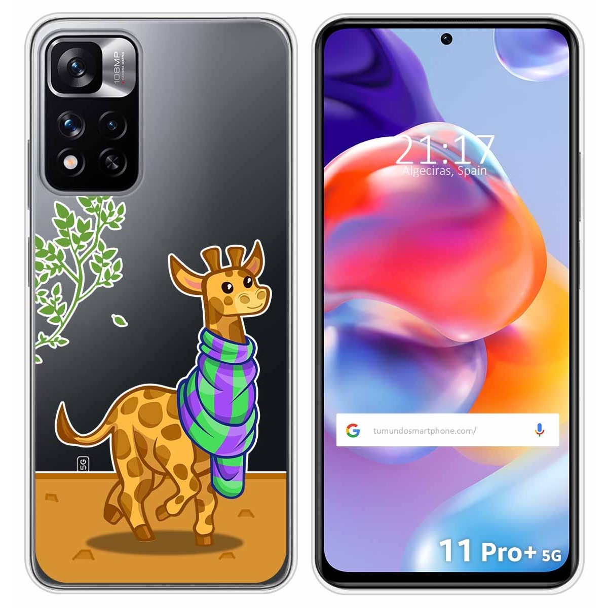 Funda Silicona Transparente para Xiaomi Redmi Note 11 Pro+ Plus 5G diseño Jirafa Dibujos