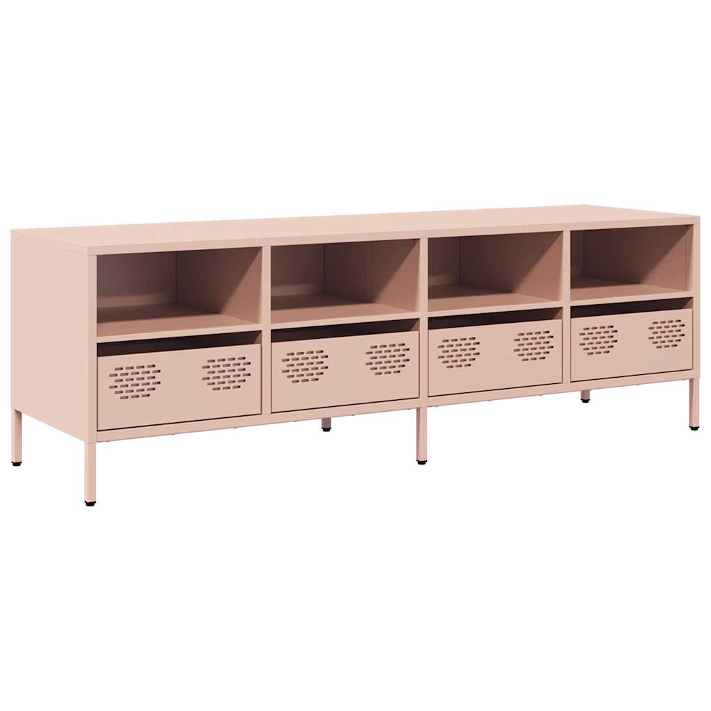 vidaXL Mueble para TV acero laminado en frío rosa 135x39x43,5 cm