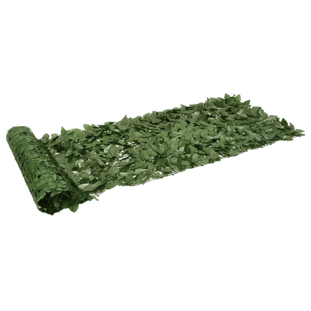 vidaXL Toldo para balcón con hojas 600x75 cm Color Verde oscuro, Verde,