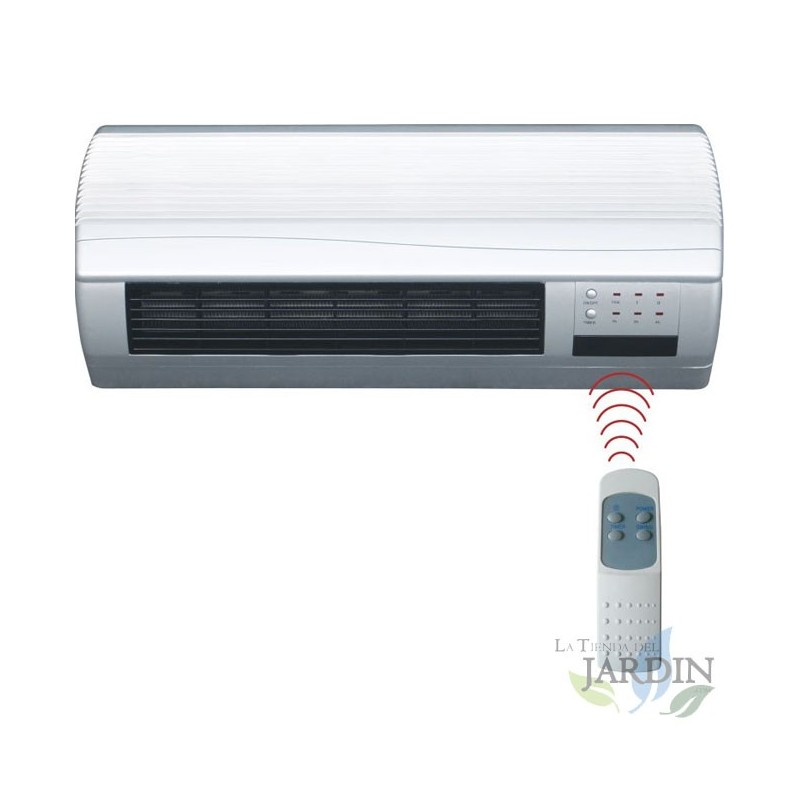 SUINGA Calefactor de Pared con Función Ventilación 1000W-2000W, Mando a Distancia, 515x380x410 mm
