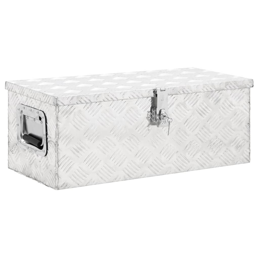 vidaXL Caja de Almacenaje de Aluminio Exterior Patio Tapa Aparador Color Negro,  Plateado, y mas