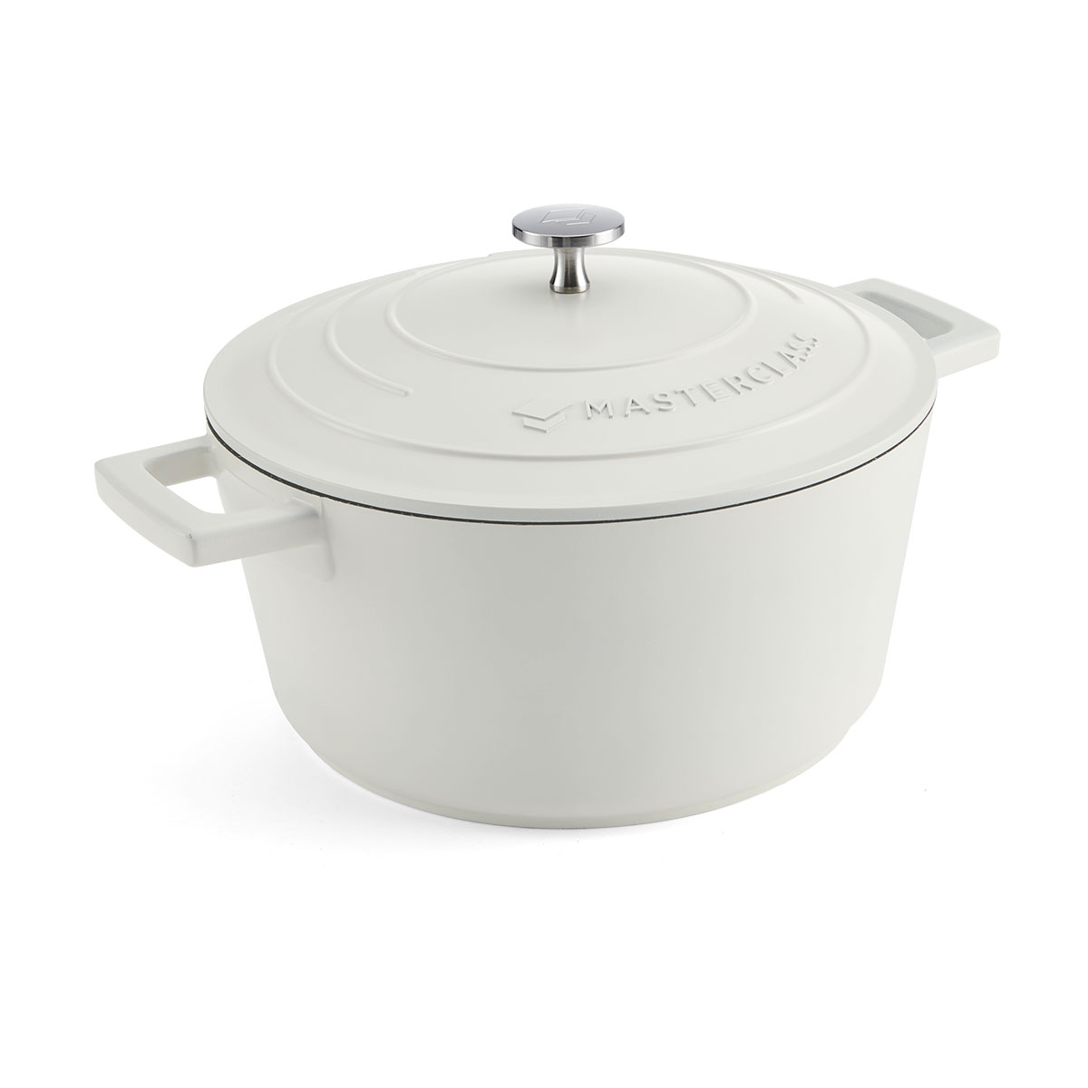 MasterClass 4 L/24 cm Medium Pot with Lid, Lightweight Cast Aluminum, Induction Oven & Oven, Cream Color