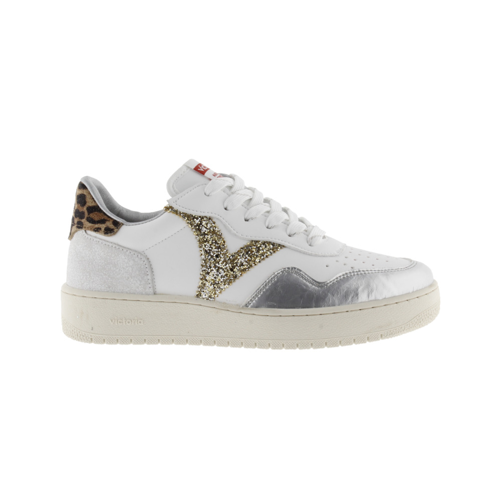Victoria Madrid Zapatillas de efecto piel con piezas metalizadas y trasera animal print 1258265