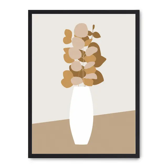 Cuadro brown botanicals 30x40cm, Póster impreso en papel de primera calidad de 180gr, montado sobre marco de madera MDF acabado en negro., Arte - Pinturas