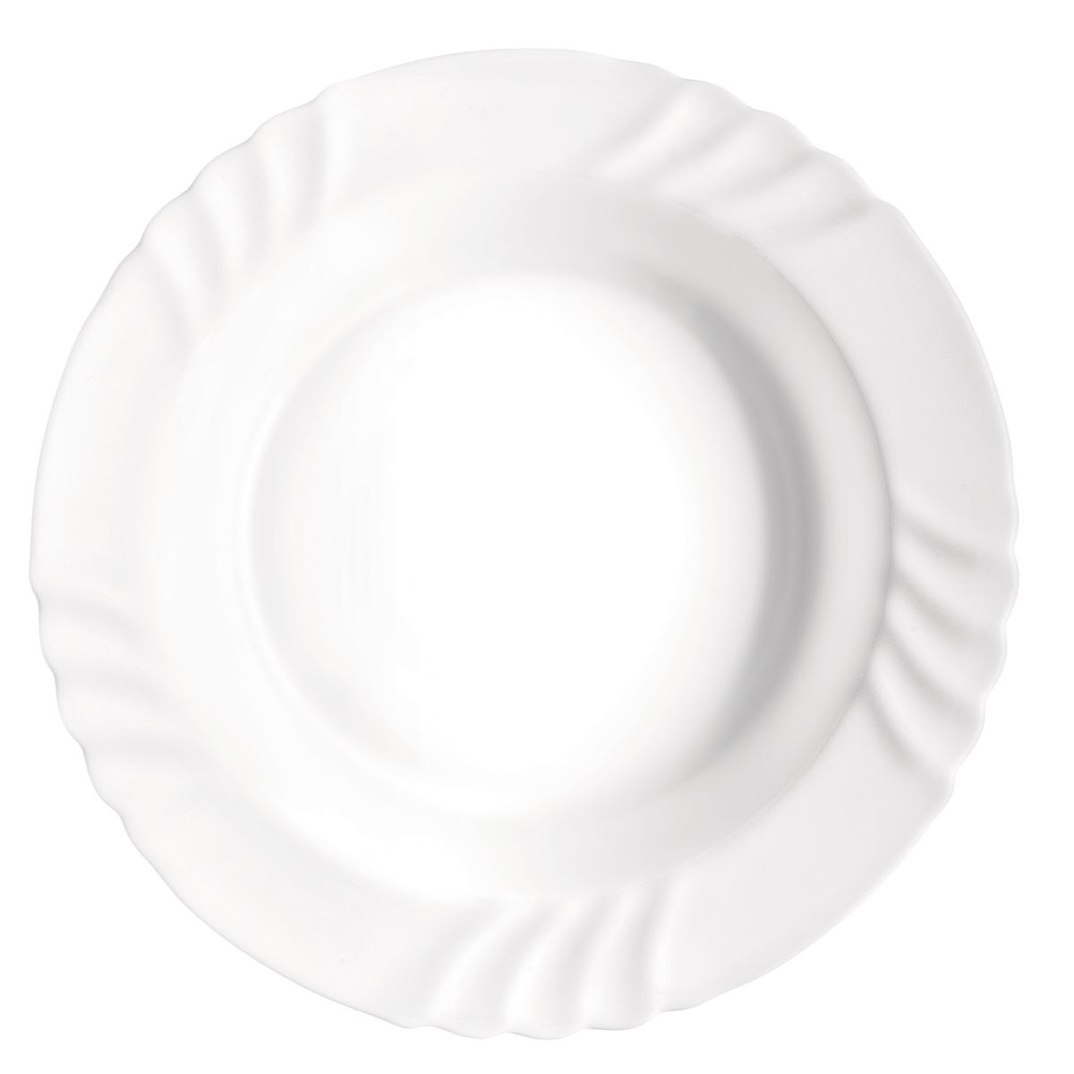 BORMIOLI ROCCO EBRO Fuente Redonda Opal 32CM Blanco Brillo Fabricado en España Reciclable