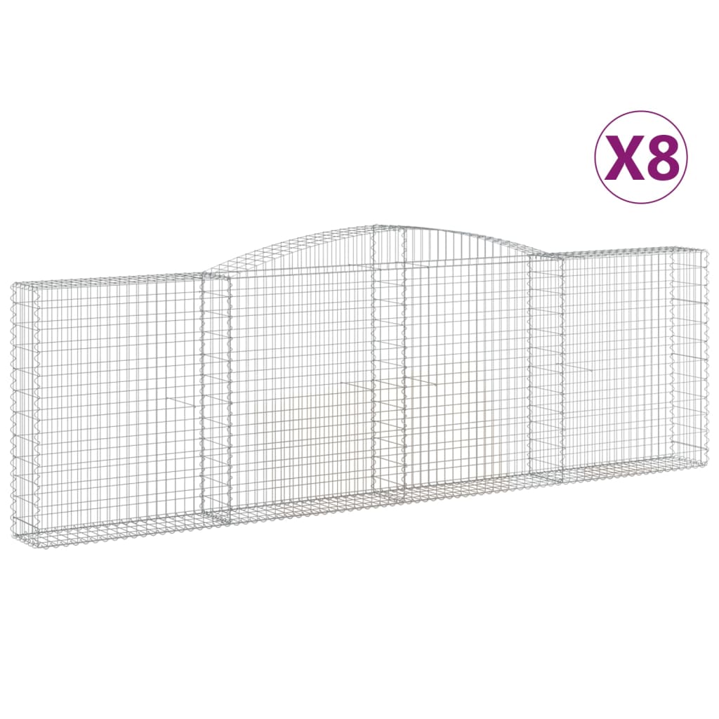 Vidaxl Cestas de Gaviones de Hierro Galvanizado - Pack de 8 - Varios Tamaños Disponibles