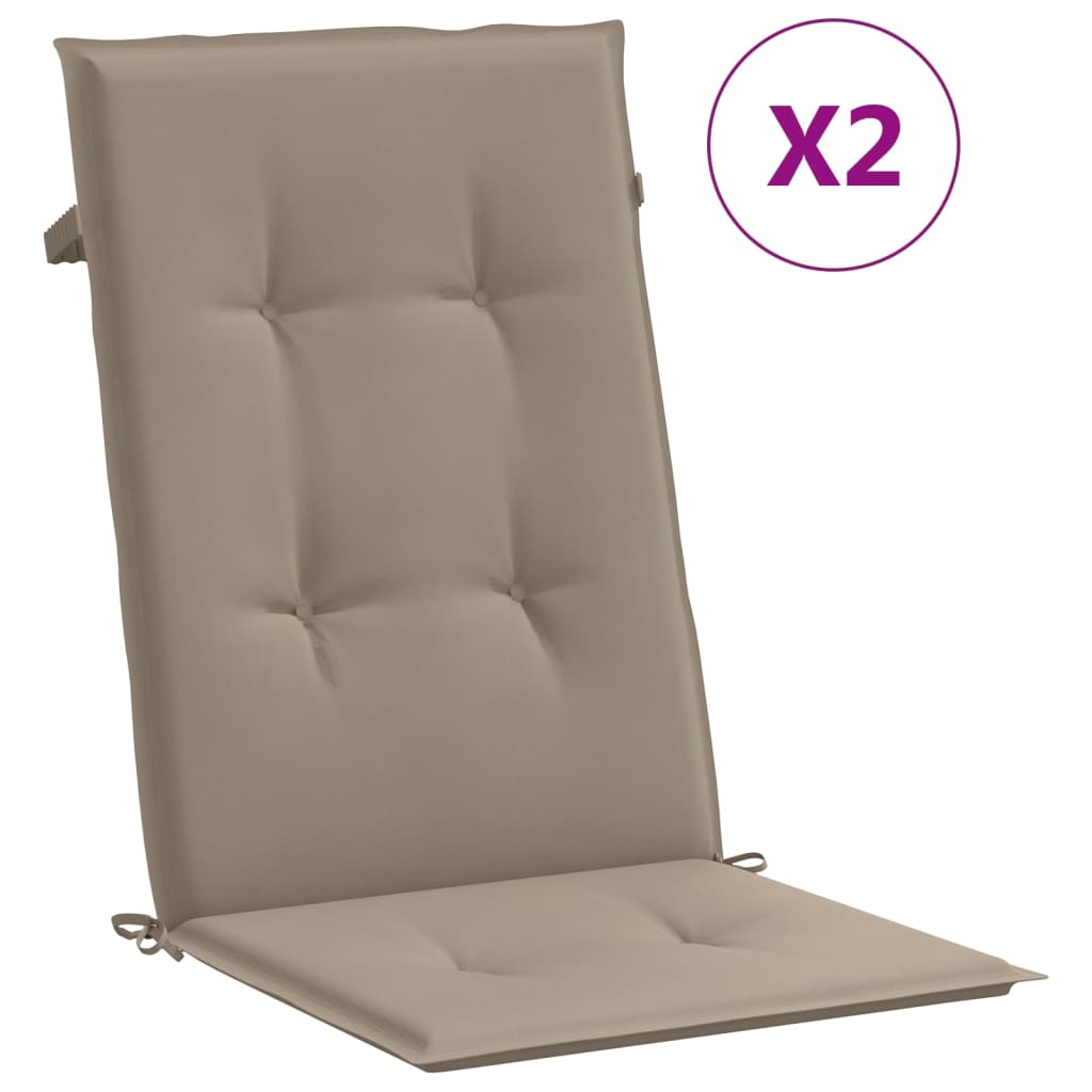 Vidaxl Cojín Silla Jardín Respaldo Alto 2 Uds Tela 120x50x3cm Gris