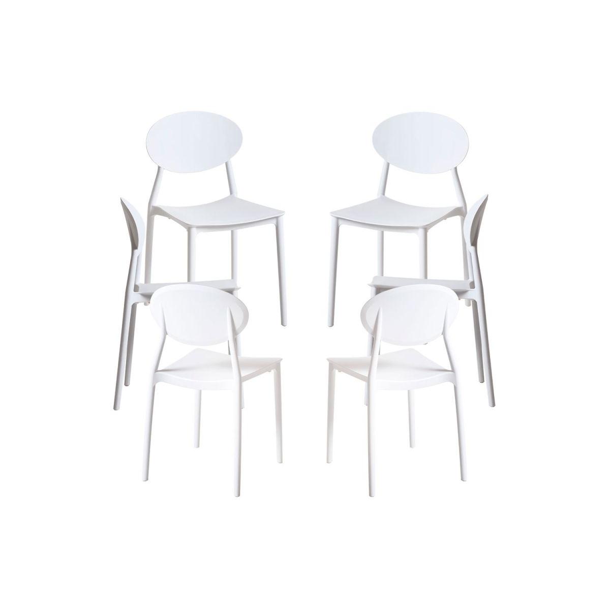 Regalos Miguel - Packs Sillas Jardín - Pack 6 Sillas Bután - Blanco