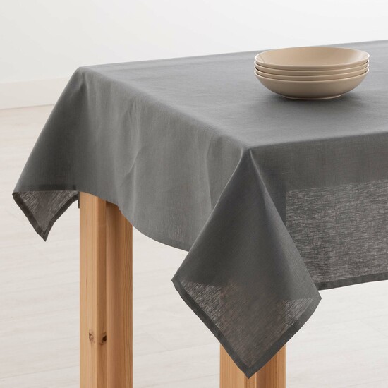 BL BELUM - Mantel Antimanchas Lino 100% Antrachite   - Mantel Mesa Rectangular  - Mantel Hidrófugo de Calidad en Varias Medidas - Manteles de Lino para Interior y Exterior - Mantel Elegante Made By BL BELUM - Mantel No traspasan Líquidos Made Spain