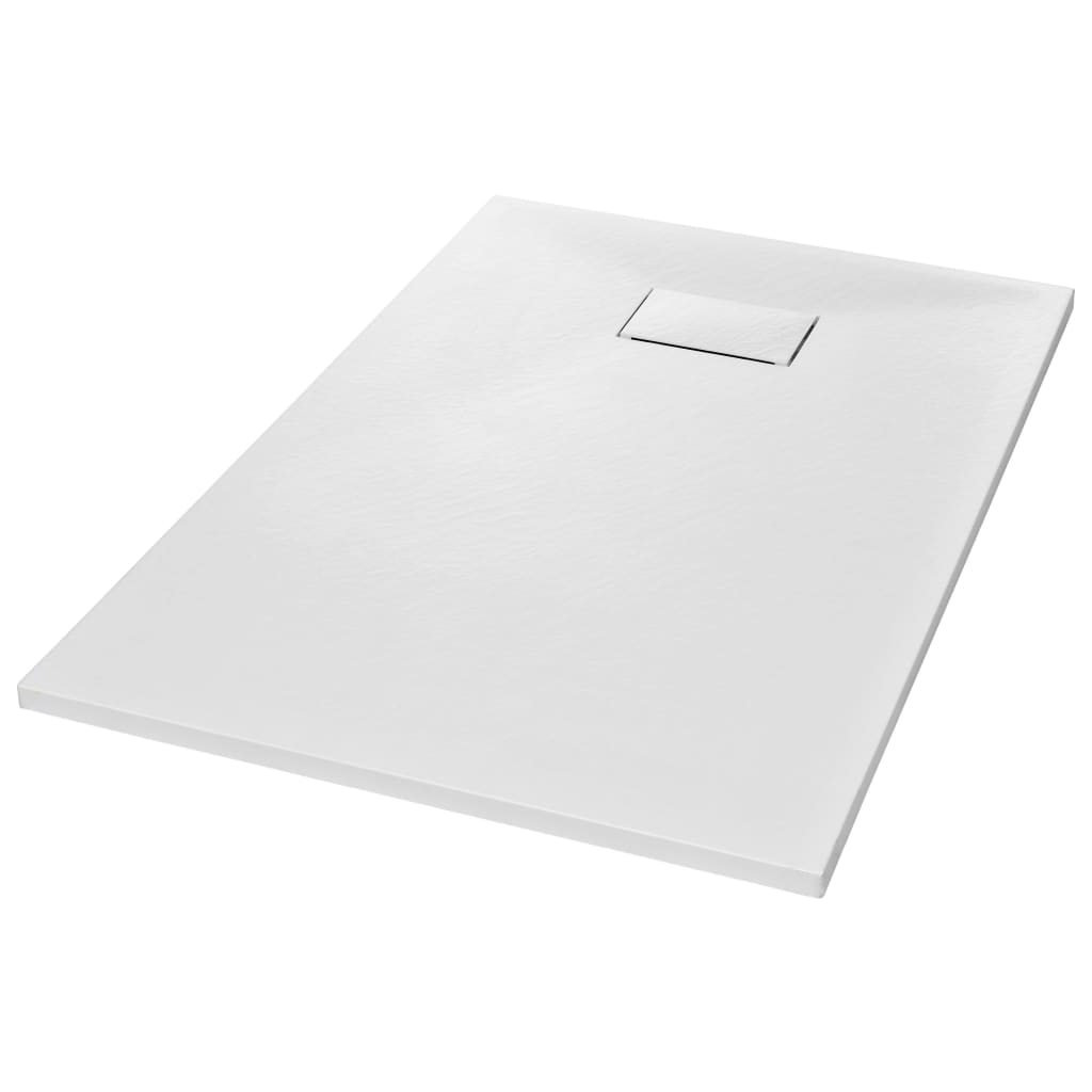vidaXL Plato Ducha Resina Pizarra Extraplano Antideslizante 120x70 cm Color Gris,  Marrón,  Blanco y mas