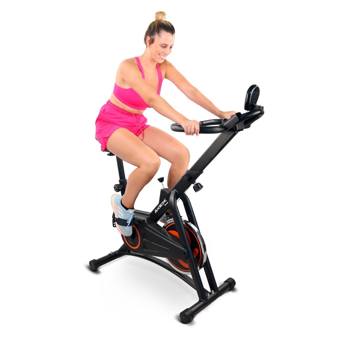 Bicicleta estática Makalu Mobiclinic® Fitness  Volante inercia 10kg Resistencia regulable Regulable al completo Pantalla LCD Marca Española Pulsómetro Portabotellas Soporte para móvil