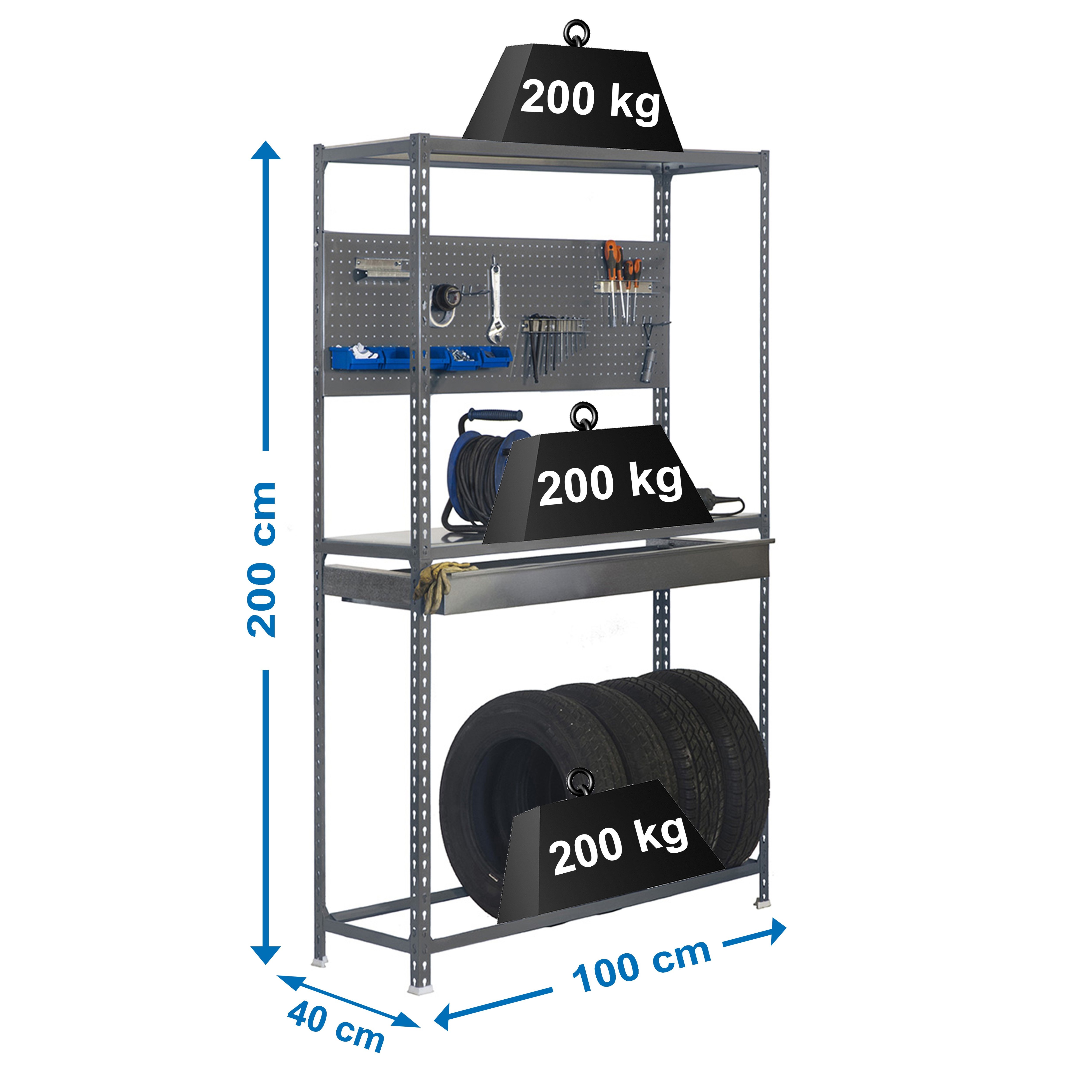 Estantería SIMONRACK Simonracing box plus 3/400 gris