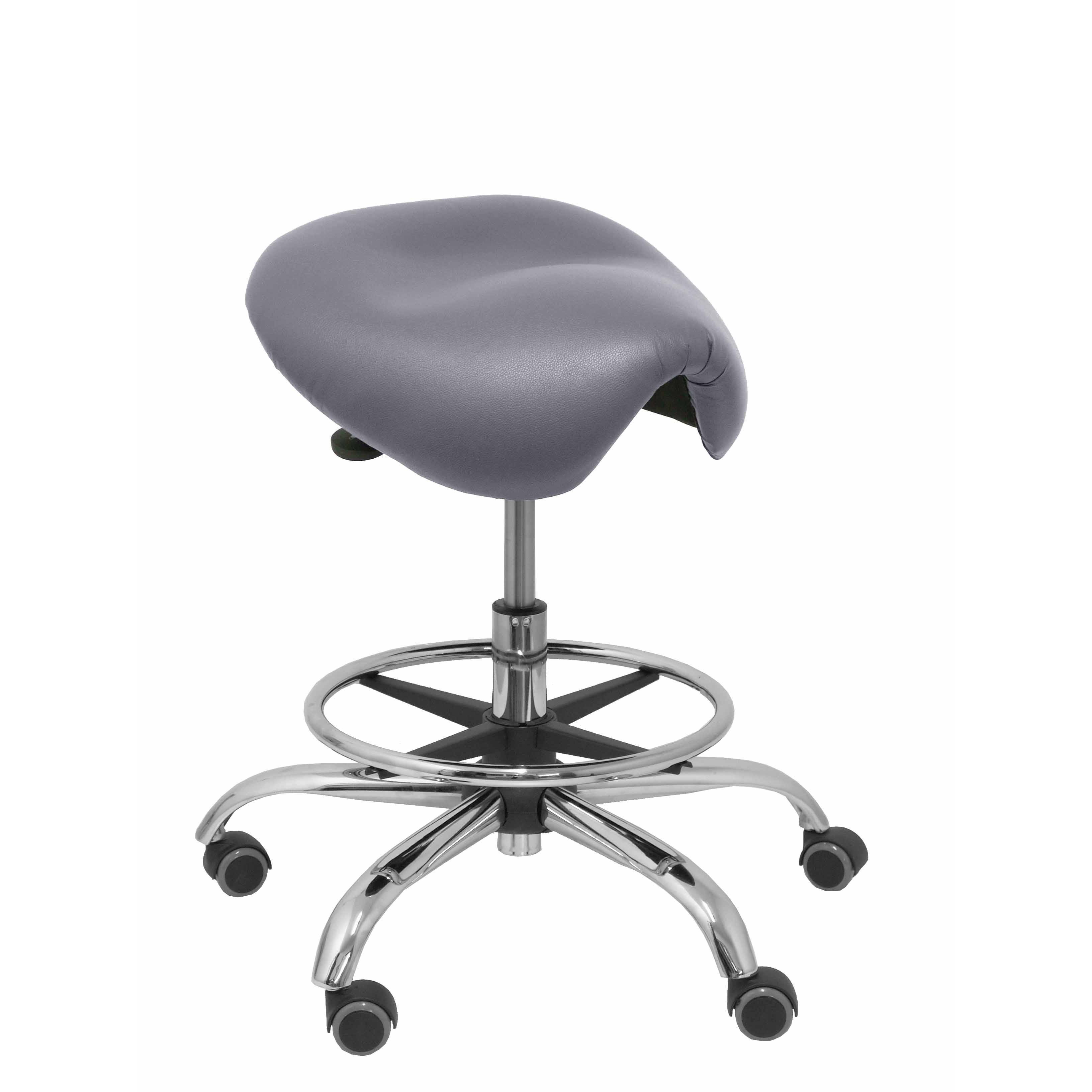 Piqueras Y Crespo Taburete Alatoz Clínico Giratorio Ergonómico con Aro Reposapiés y Regulable en Altura