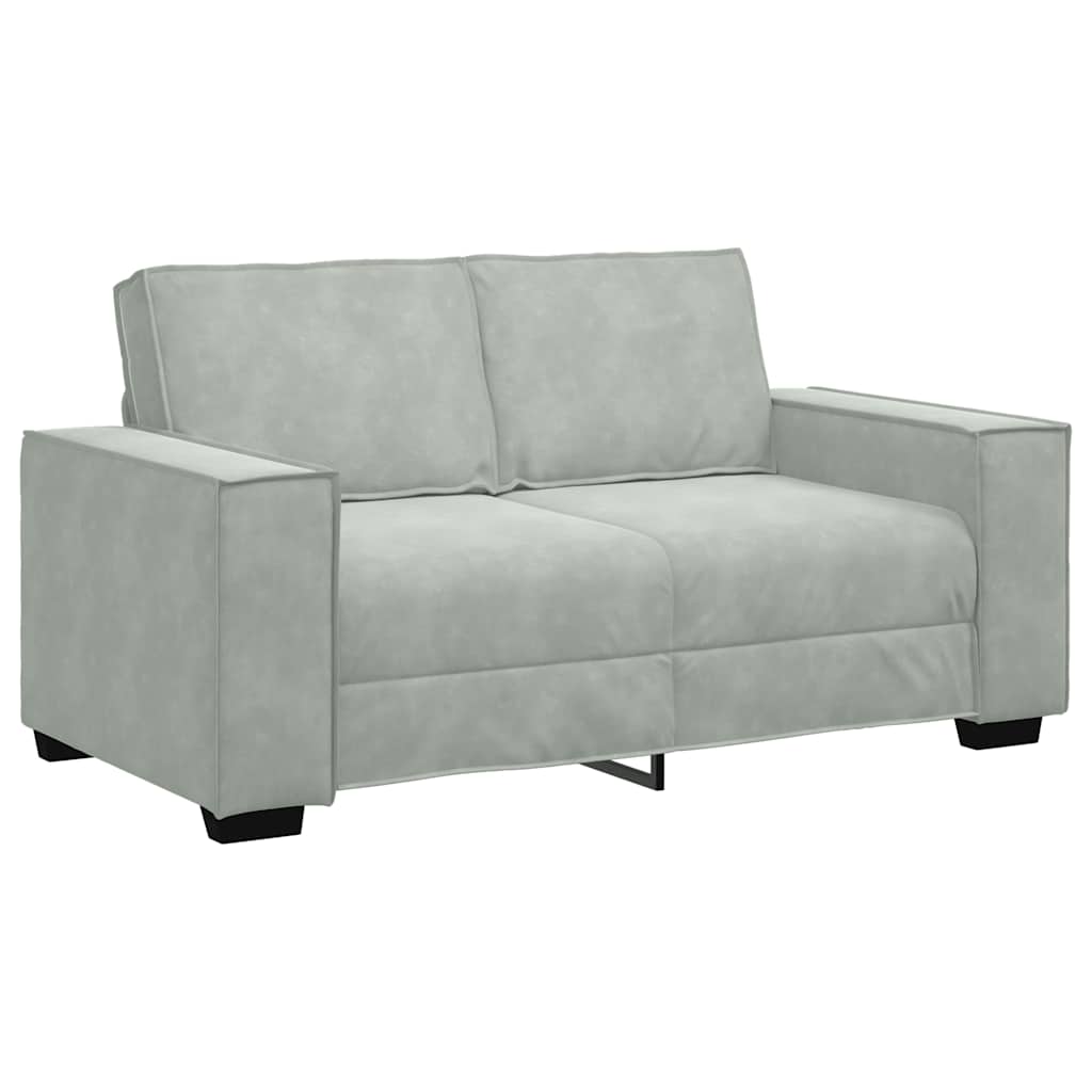 vidaXL Sofá de 2 plazas de terciopelo gris claro 160x78x84 cm