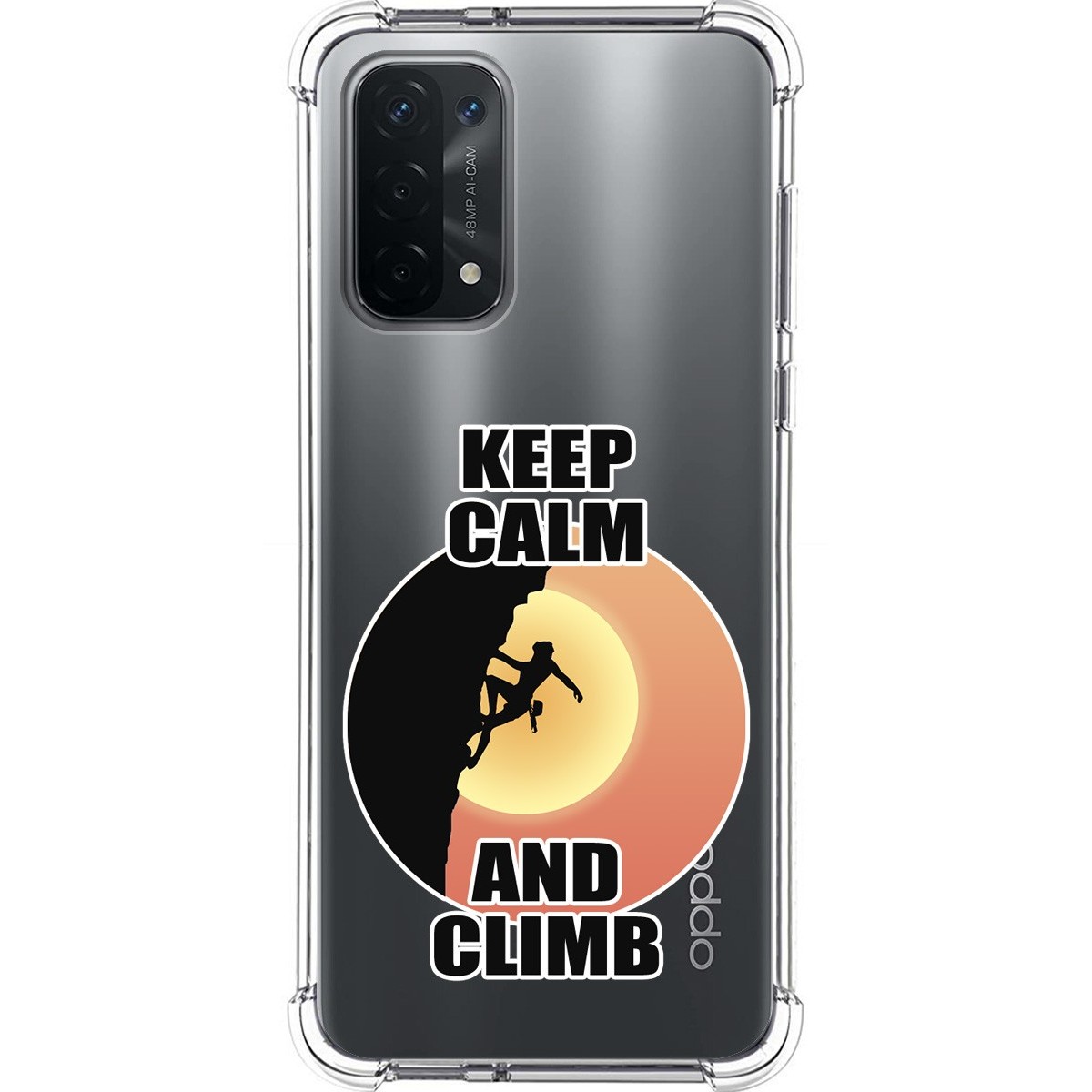 Tumundosmartphone Funda Silicona Antigolpes para Oppo A54 5G / A74 5G diseño Mujer Escalada Dibujos