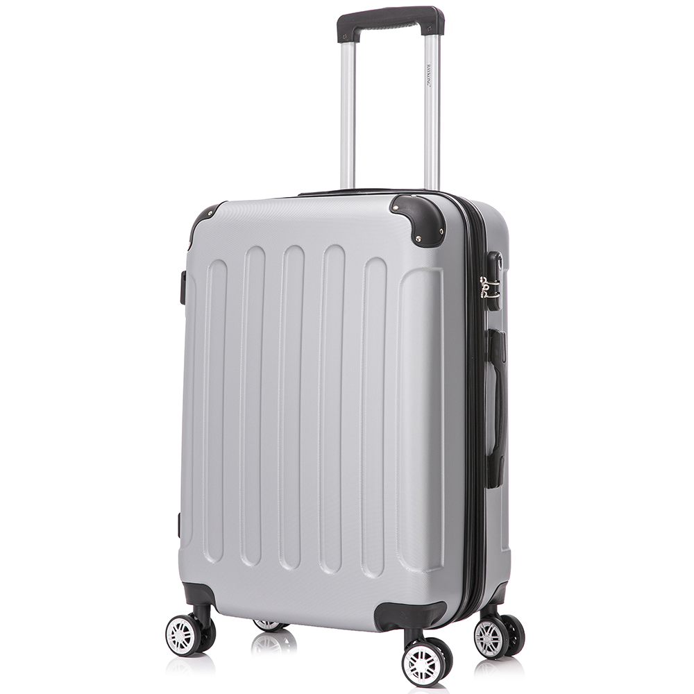 Maleta de viaje Mediana ABS 66x43x26cm -28,5cm Extendido  80L Expandible 24 Pulgadas Negro/Azul/RosaDorado/Plateado/Amarillo/Rojo/Turquesa