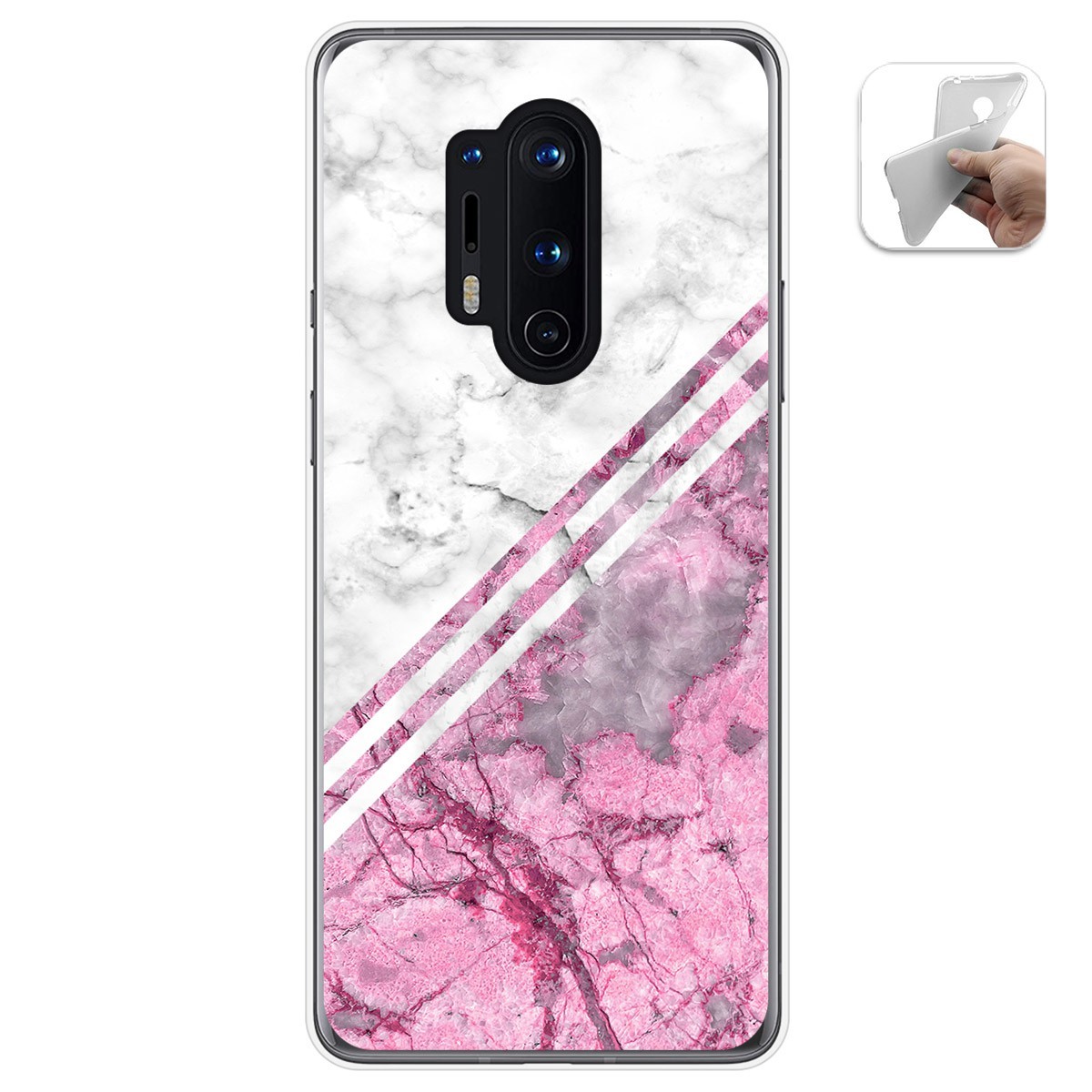 Tumundosmartphone Funda Gel Tpu para Oneplus 8 Pro diseño Mármol 03 Dibujos